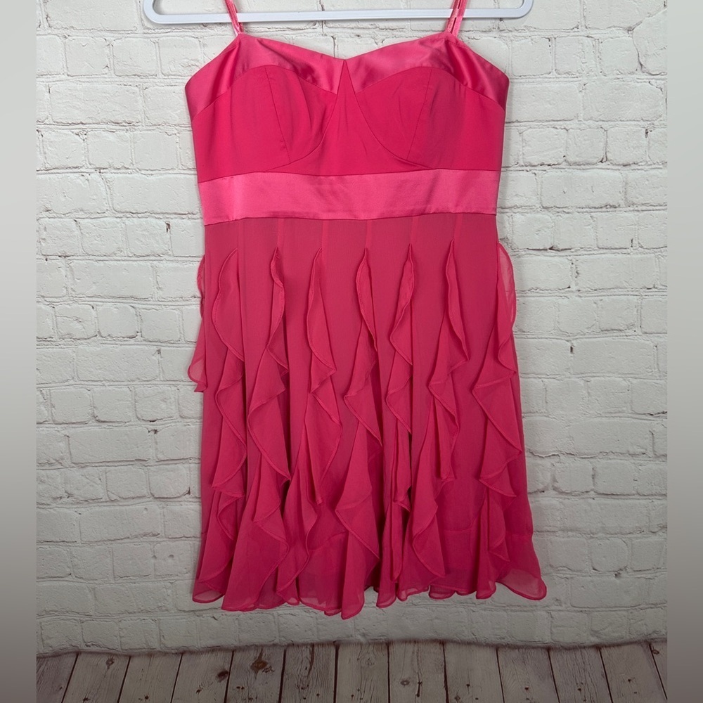 BCBGeneration Womens pink Ruffled‎ seam strapless pink dress, sz 6, NWT